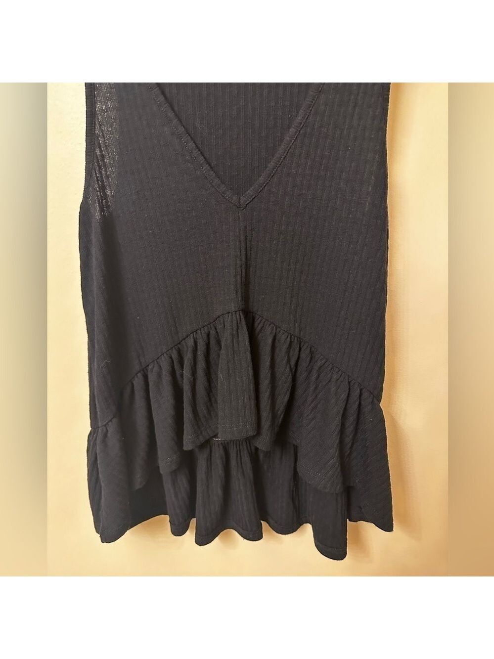 Altar'd State Black Ruffle Tank Top Small - Picture 5 of 5